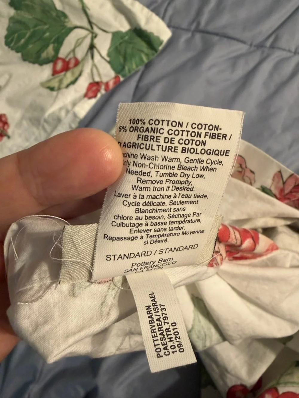 Pottery barn Holly botanical and poinsettia shams and duvet cover